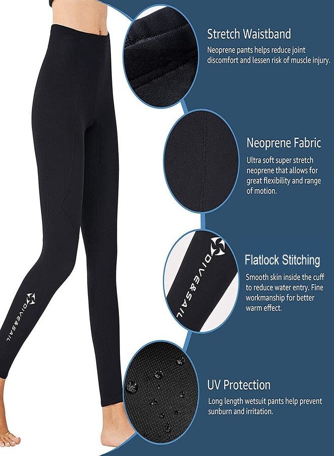 Skyone Wetsuit Pants Women Men Neoprene Long Pants 2MM Diving Swimming Surfing Leggings, 3MM 1.5MM Swim Tights Pant Wetsuits Shorts Warm Sun Protection for Snorkeling Scuba Water Sports (C - Image 3